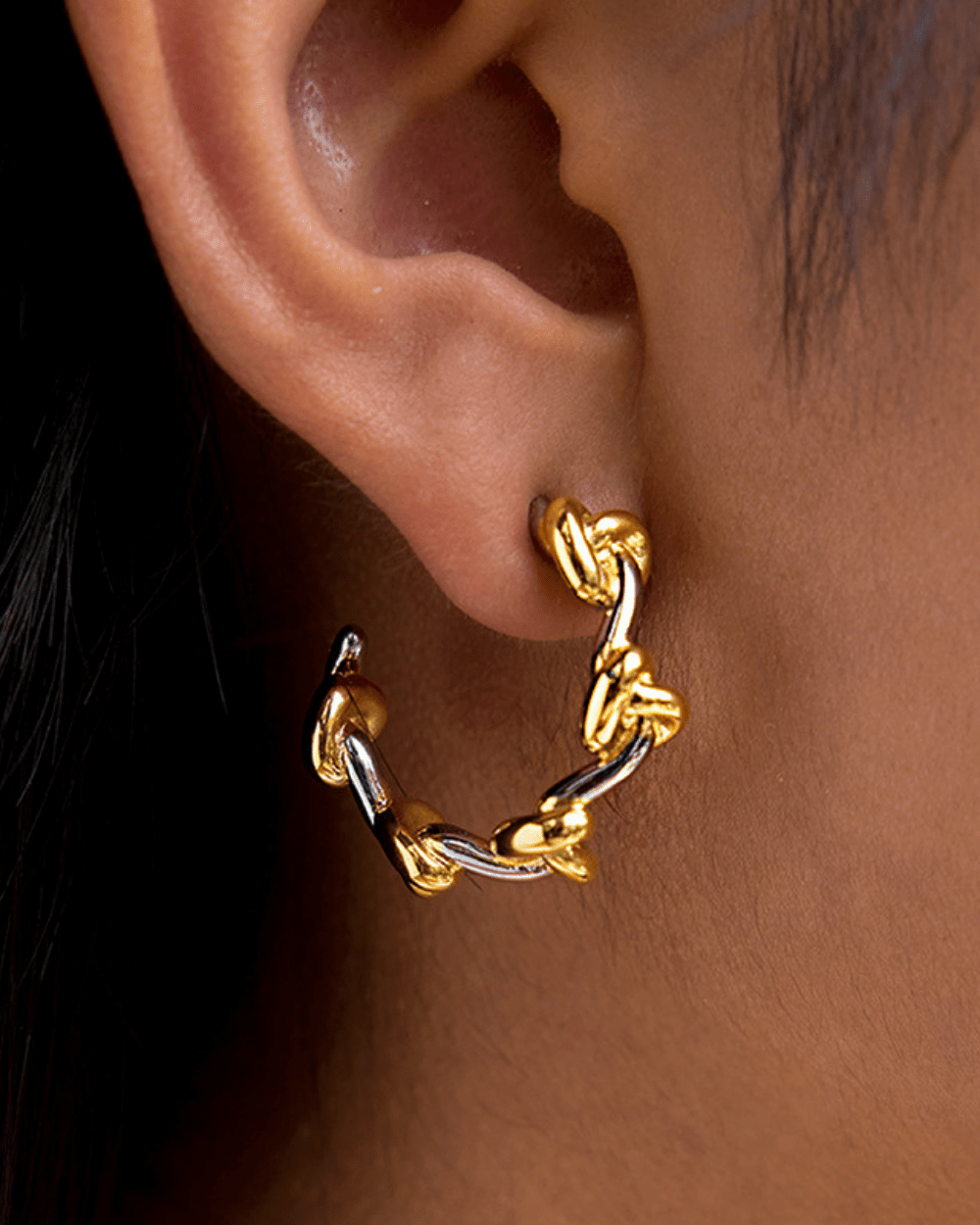 Echo Link Hoop Earrings - mifjewelry
