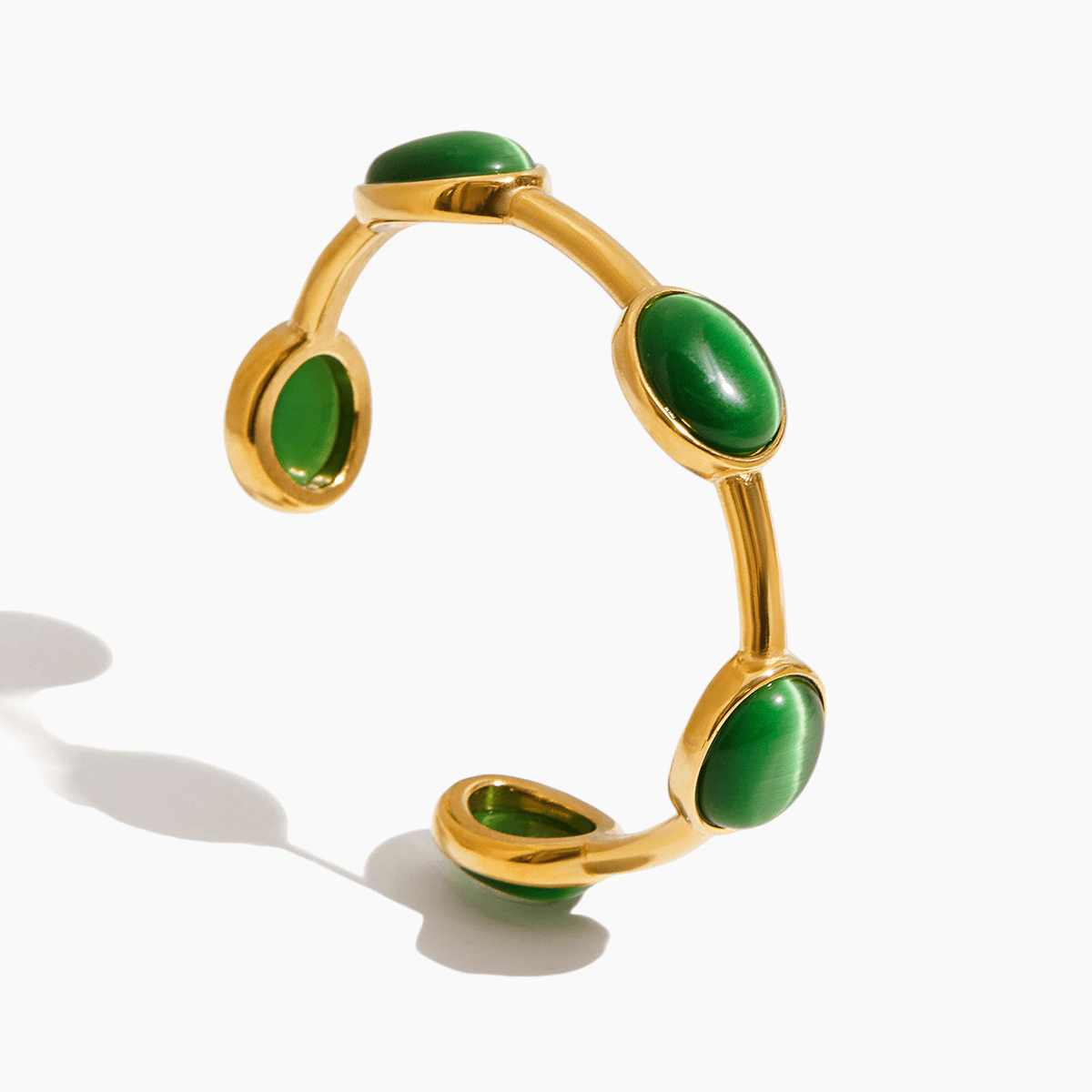 Emerald Elegance Cuff Bracelet - mifjewelry