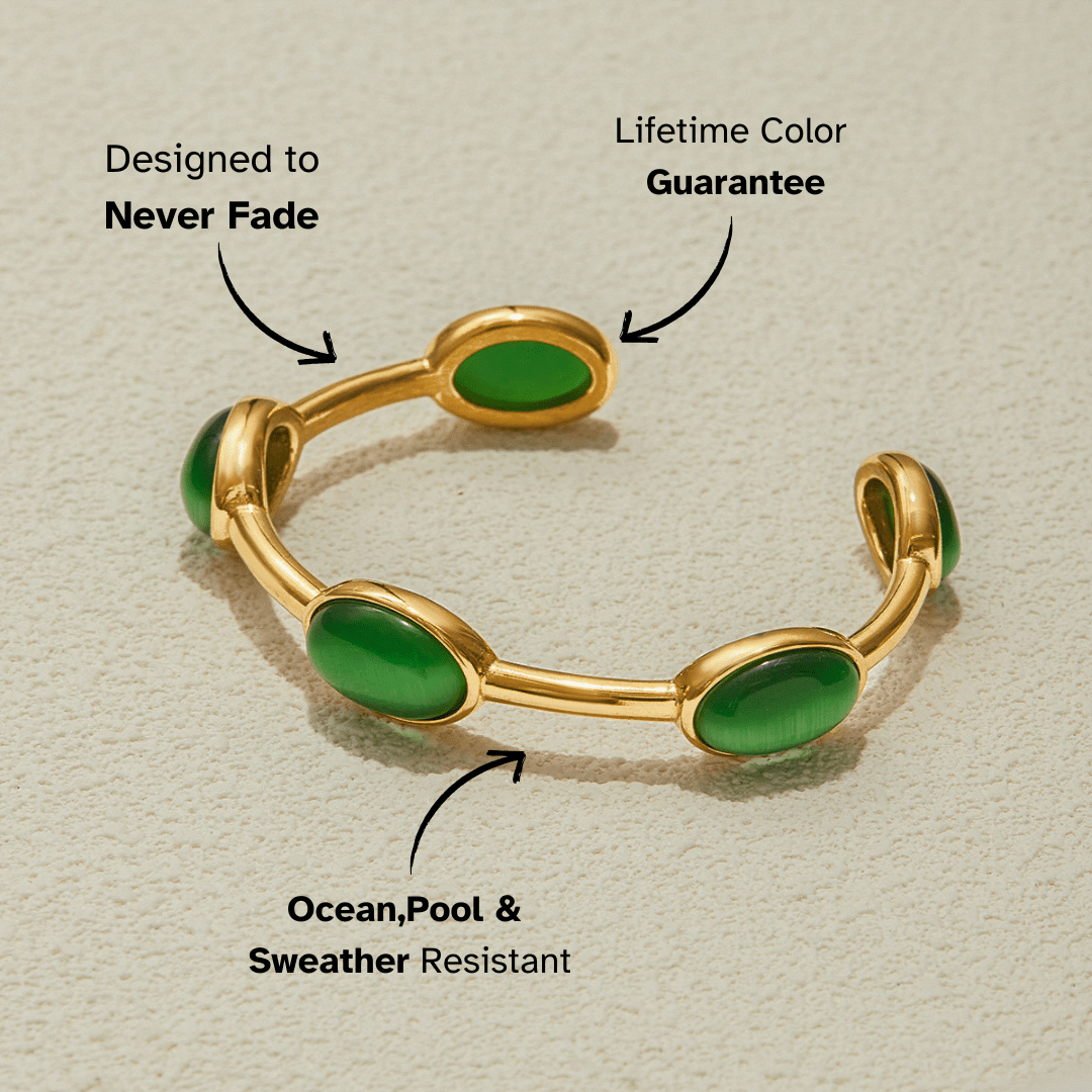 Emerald Elegance Cuff Bracelet - mifjewelry