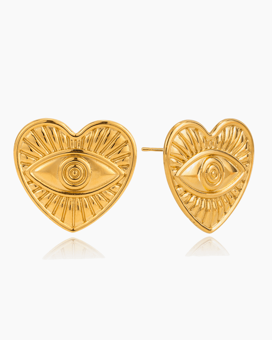 Evil Eye Heart Earrings - mifjewelry