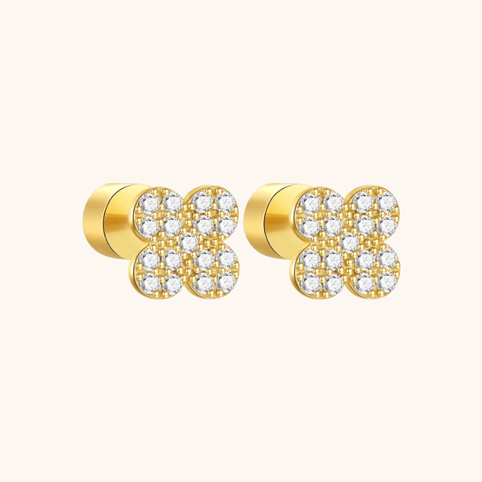 Floral Cluster Zirconia Stud Earrings - mifjewelry