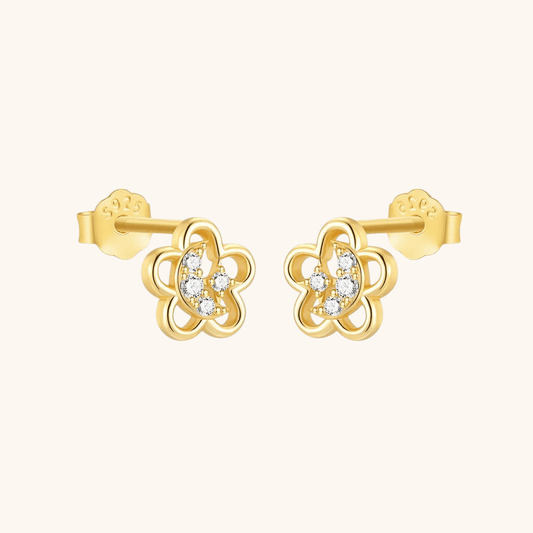 Flower Earrings with Zirconia - mifjewelry