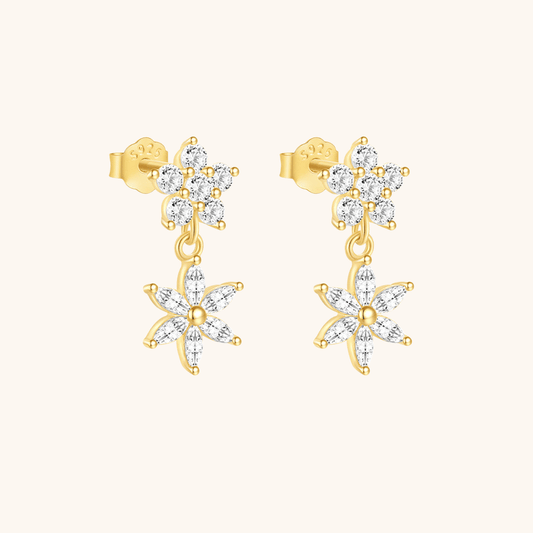 Flower Zirconia Drop Earrings - mifjewelry