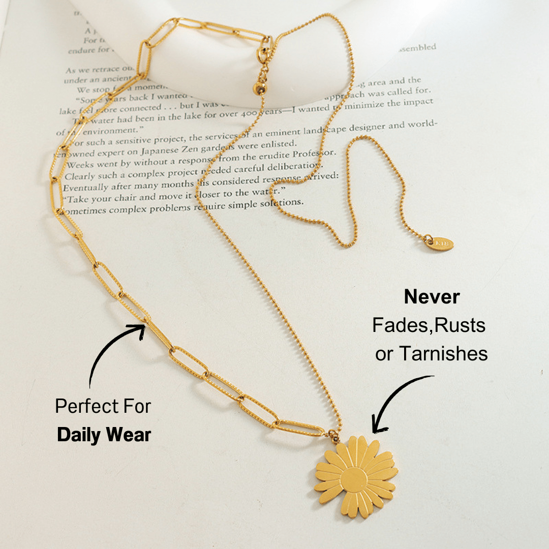 French Style Daisy Pendant Sweater Chain Necklace - mifjewelry