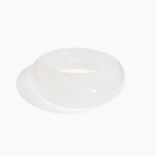 Frosted Aura Dome Ring - White - mifjewelry