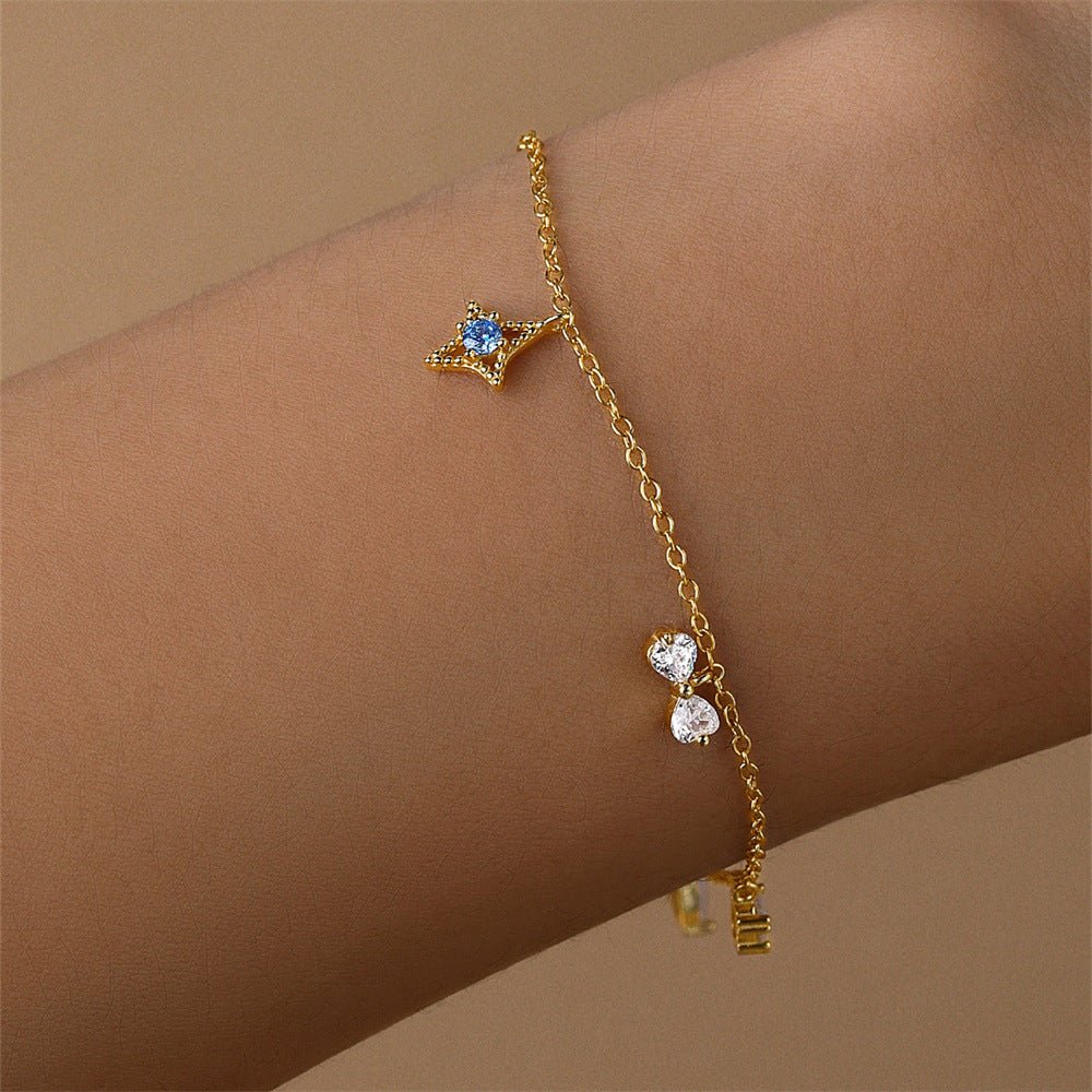 Geometric Teardrop Bow Pendant Bracelet - mifjewelry