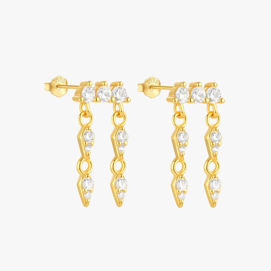 Geometric Zirconia Dangle Earrings - mifjewelry