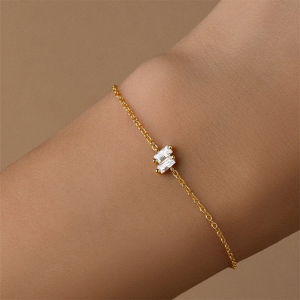 Geometric Zirconia Rectangle Bracelet - mifjewelry