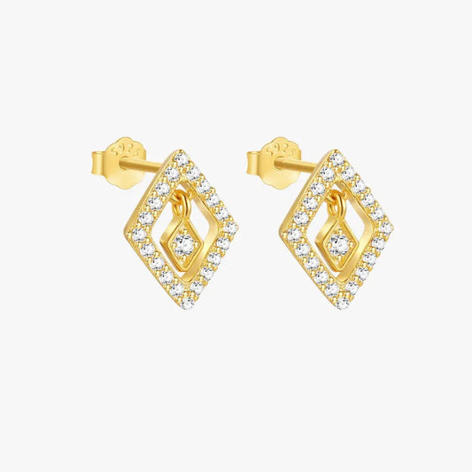 Geometric Zirconia Stud Earrings - mifjewelry