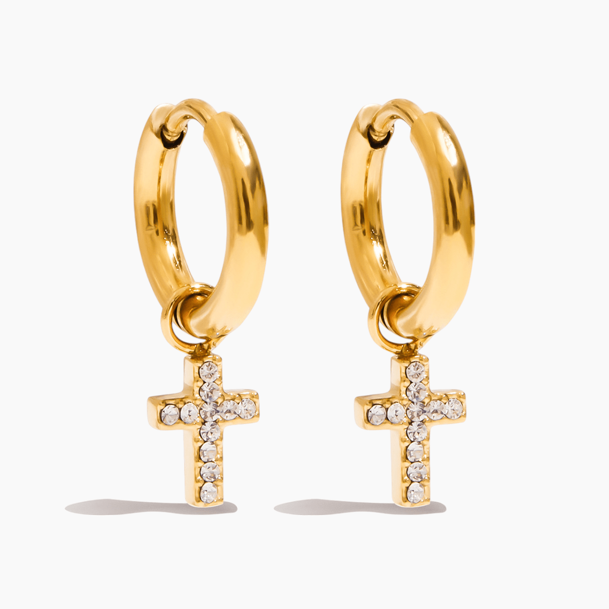 Gleam Cross Huggies - mifjewelry