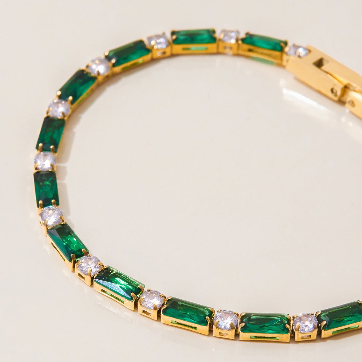 Gleam Crystal Chain Bracelet - Green - mifjewelry