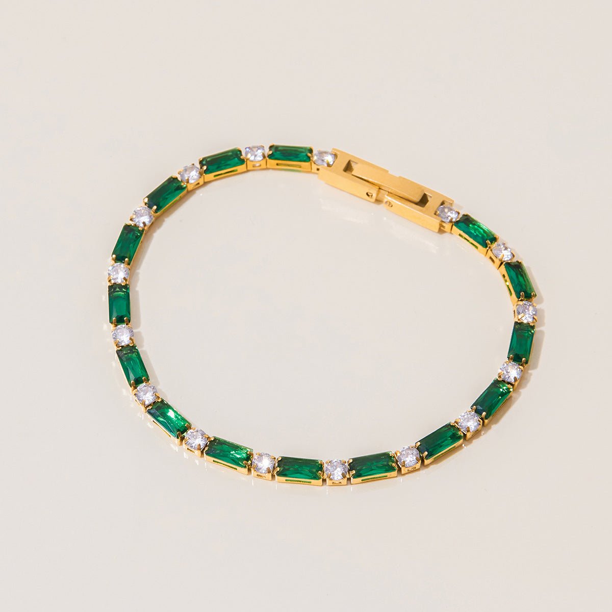 Gleam Crystal Chain Bracelet - Green - mifjewelry