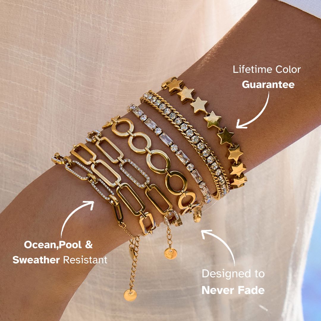 Gleam Crystal Chain Bracelet - White - mifjewelry