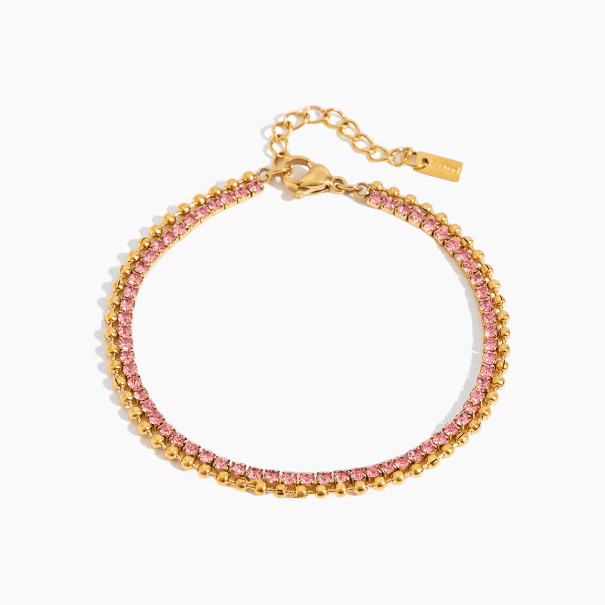 GleamEdge Dual - Tone Tennis Bracelet - Golden - mifjewelry