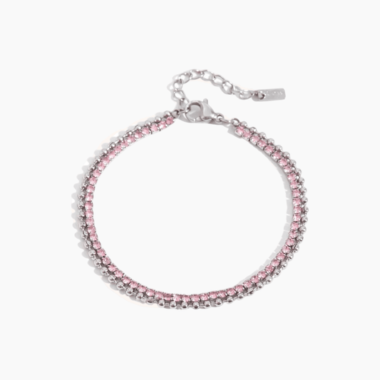 GleamEdge Dual - Tone Tennis Bracelet - Silver - mifjewelry