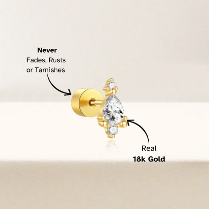 Minimalist Gold Teardrop Earrings | Hypoallergenic 925 Sterling Silver