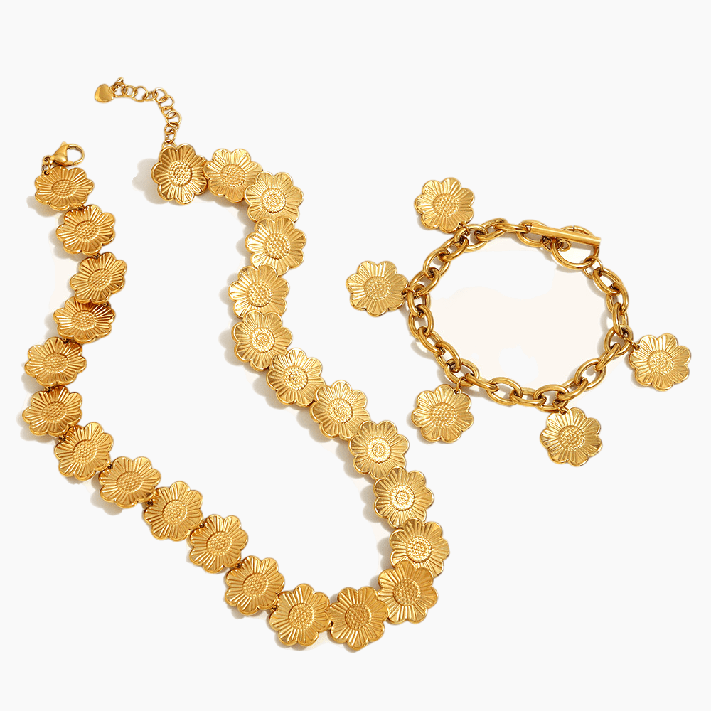 Golden Blossom Collar Necklace - mifjewelry