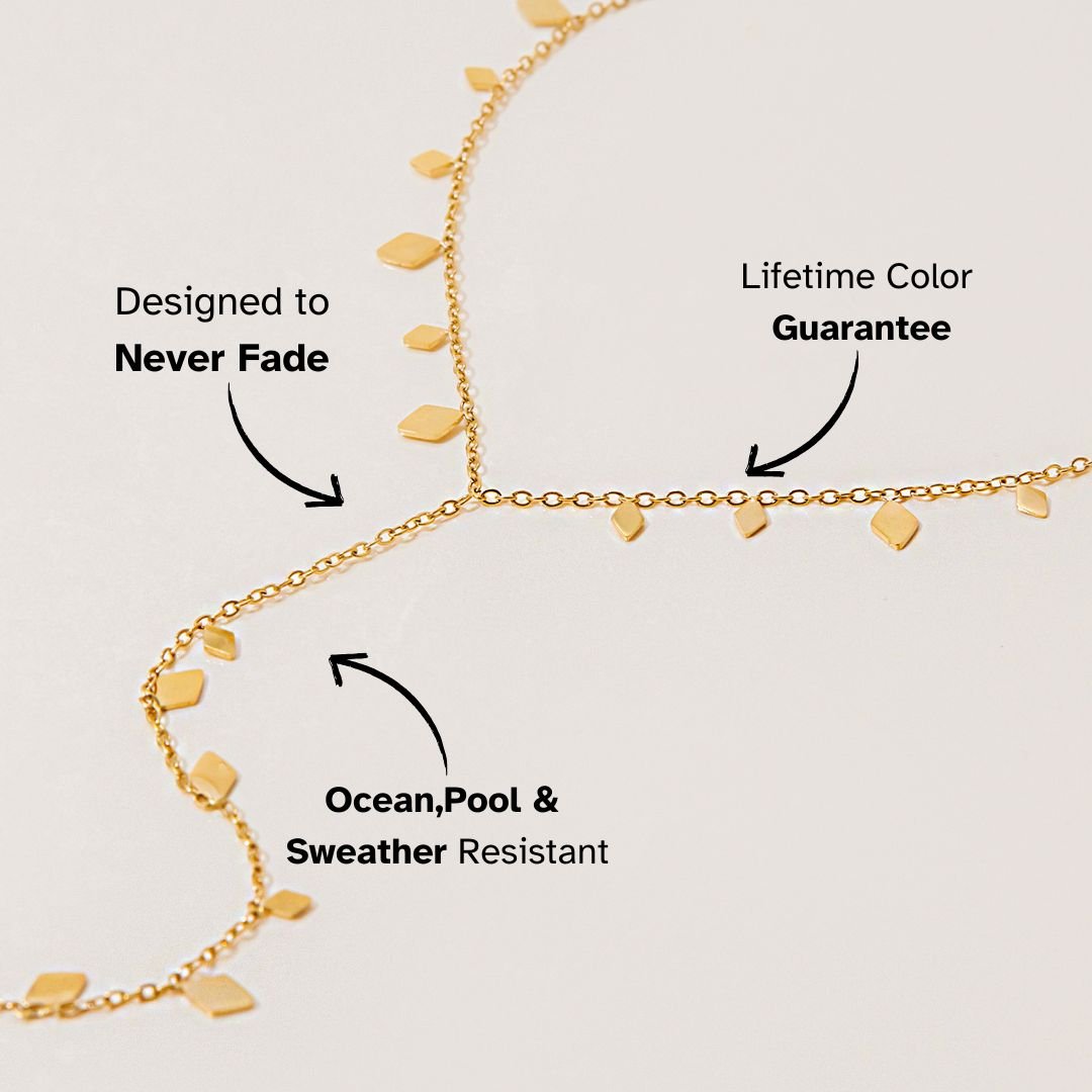 Golden Breeze Y - Drop Necklace - mifjewelry