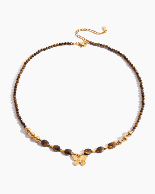 Golden Butterfly Bead Necklace - mifjewelry