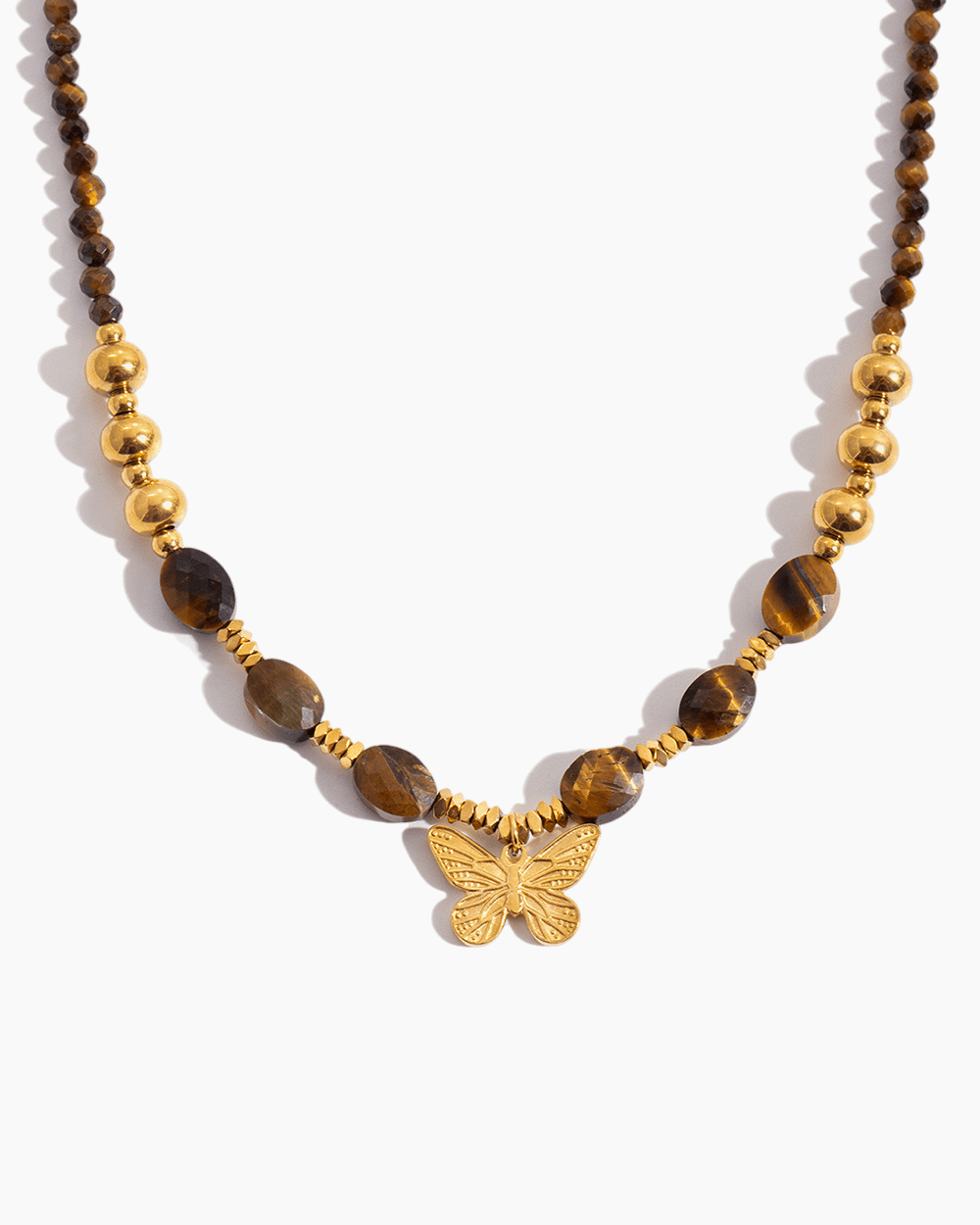 Golden Butterfly Bead Necklace - mifjewelry