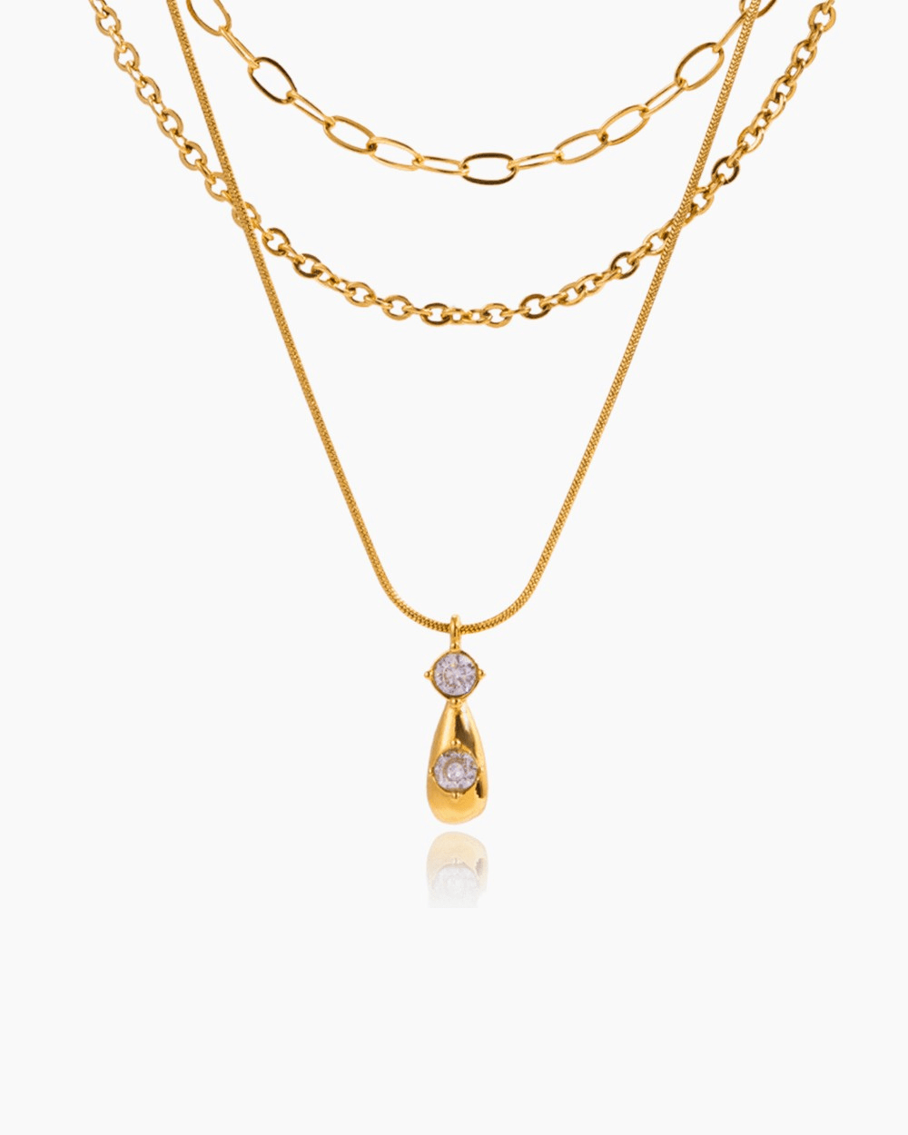 Golden Cascade Layered Necklace - mifjewelry