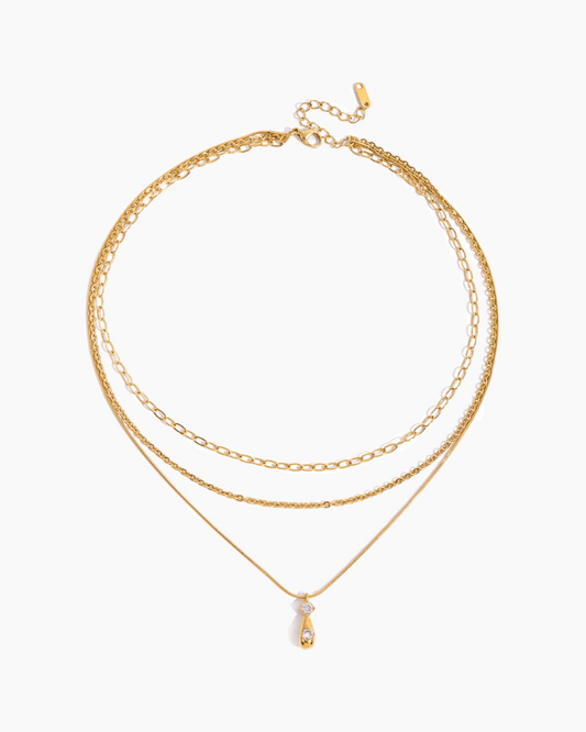 Golden Cascade Layered Necklace - mifjewelry