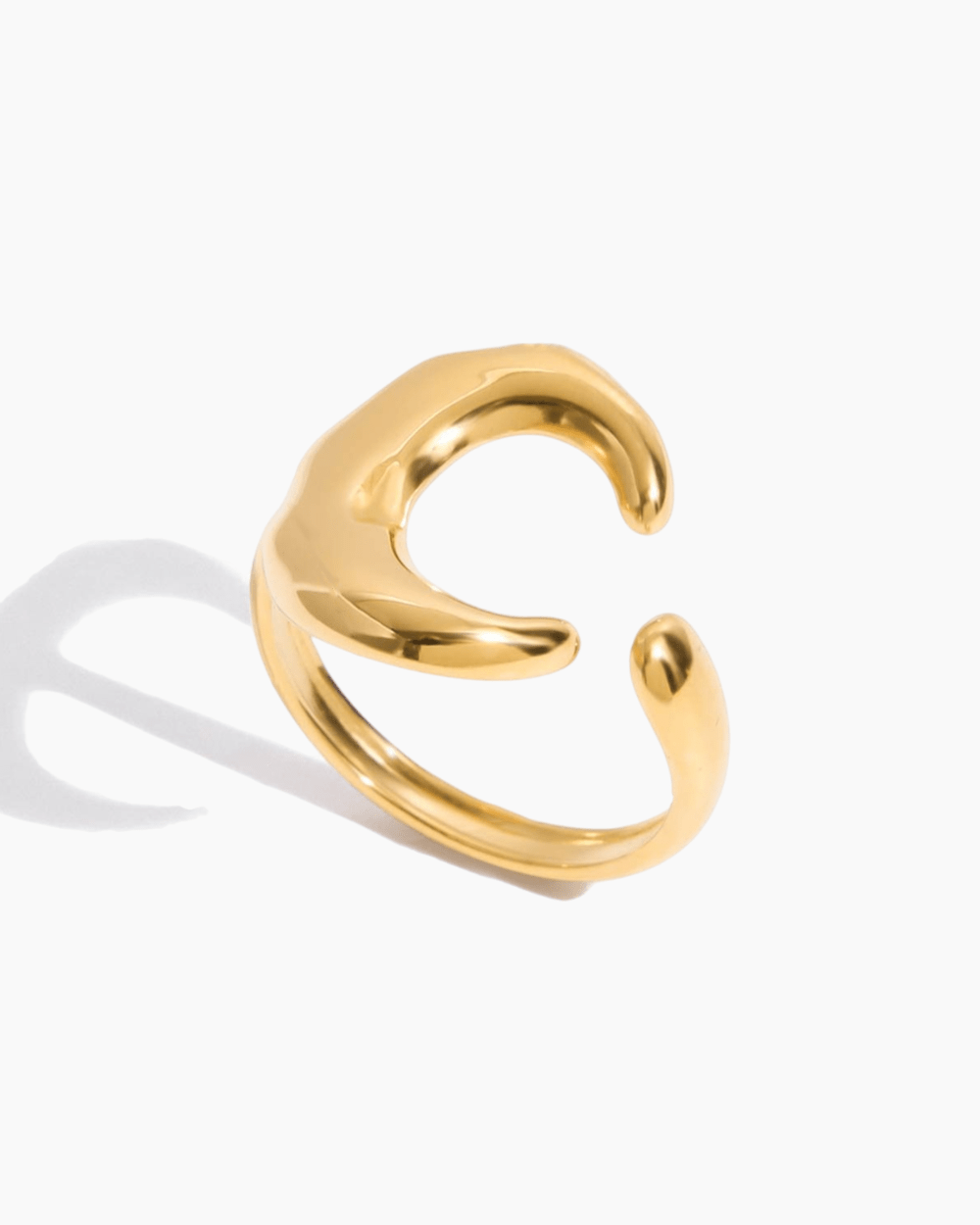 Golden Crescent Open Ring - mifjewelry