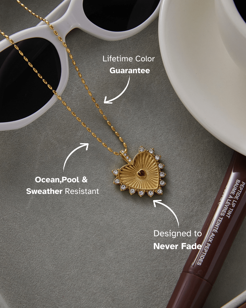 Golden Heartburst Pearl Necklace - mifjewelry