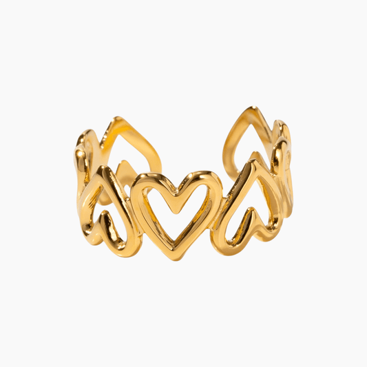 Golden Hearts Open Ring - mifjewelry