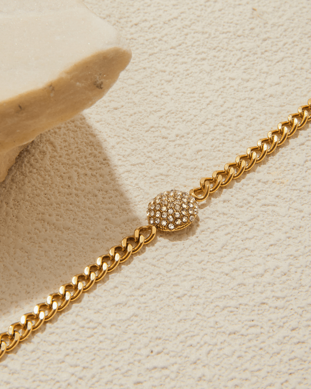 Golden Pavé Sphere Chain Bracelet - mifjewelry