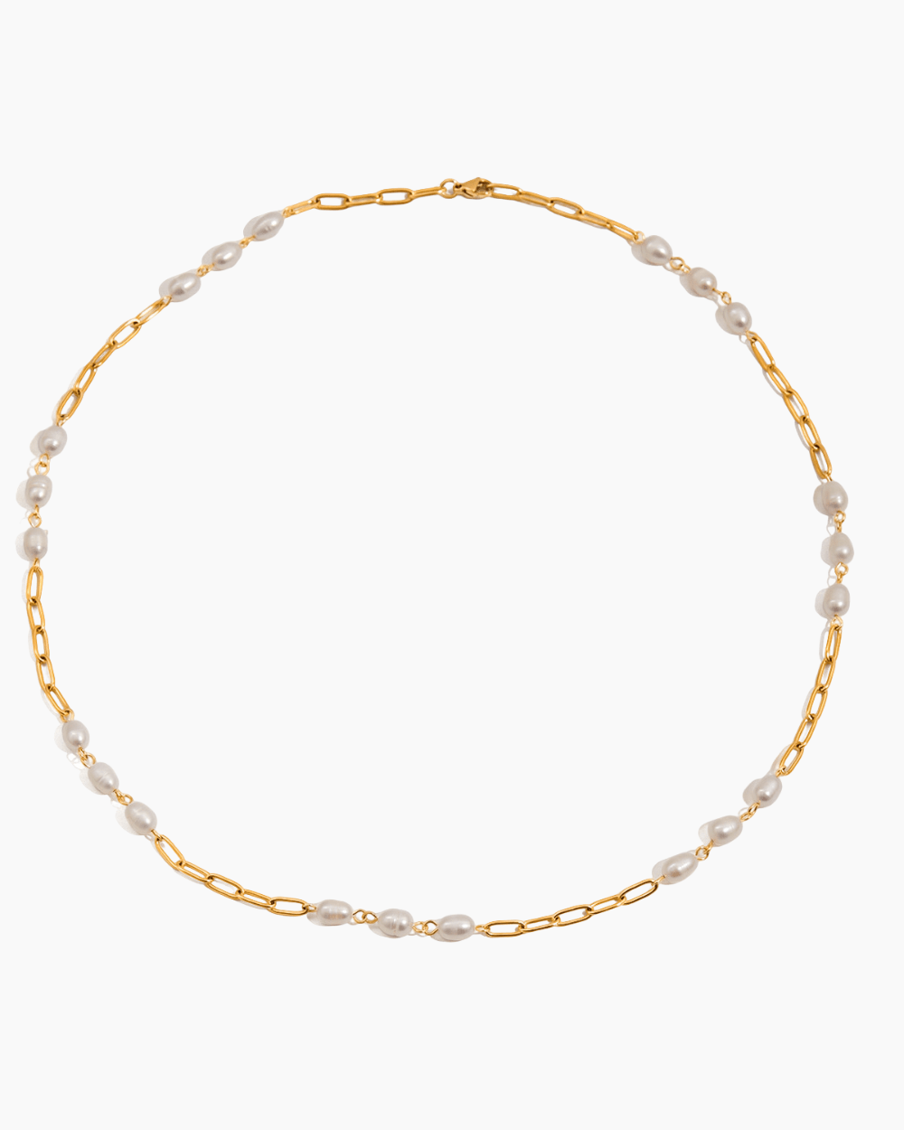Golden Pearl Link Chain Necklace - mifjewelry