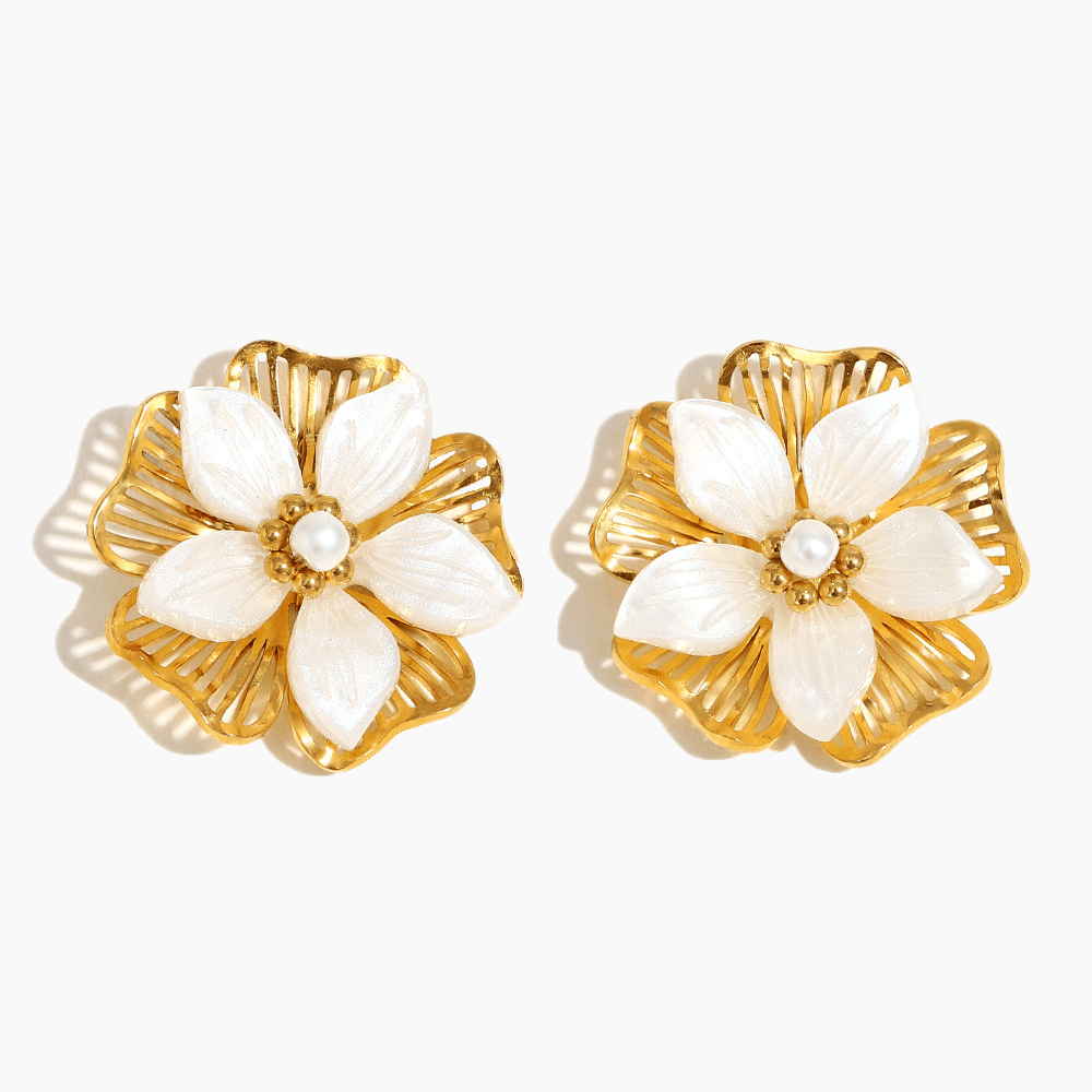 Golden Petal Radiance Earrings - mifjewelry