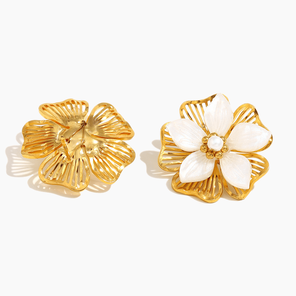 Golden Petal Radiance Earrings - mifjewelry