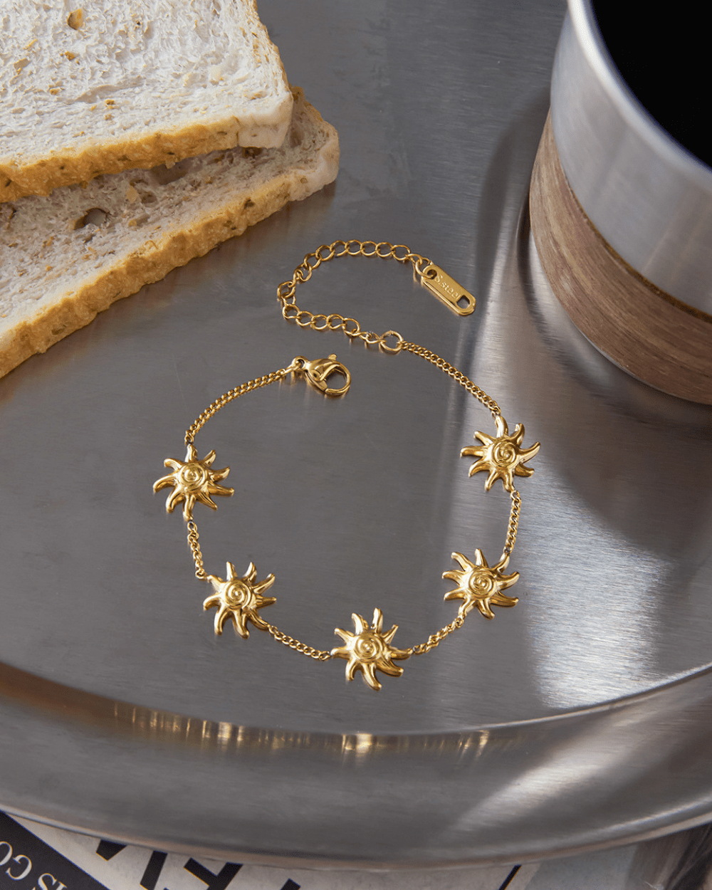 Golden Radiance Sun Charm Bracelet - mifjewelry