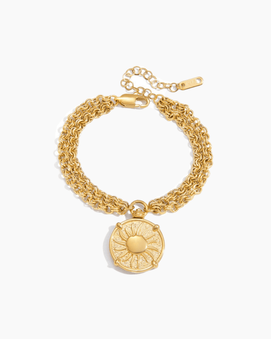 Golden Radiance Sun Charm Bracelet - mifjewelry