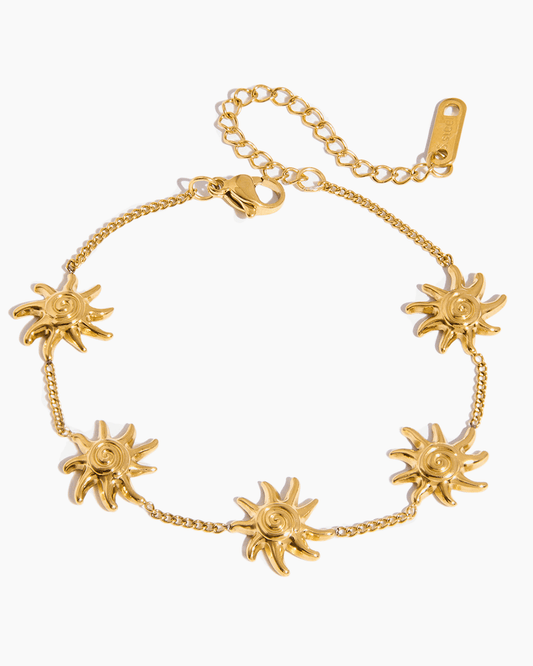 Golden Radiance Sun Charm Bracelet - mifjewelry