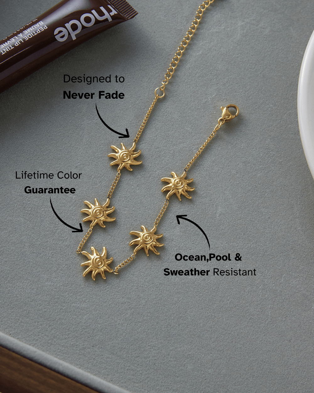 Golden Radiance Sun Charm Bracelet - mifjewelry