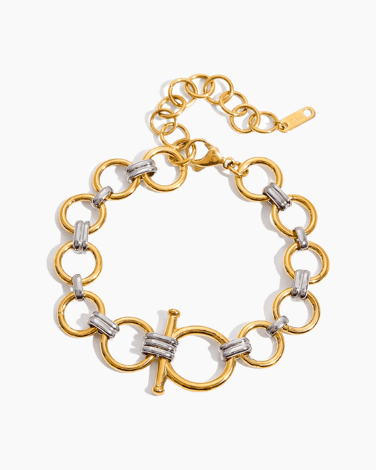 Golden & Silver Link Toggle Bracelet - mifjewelry