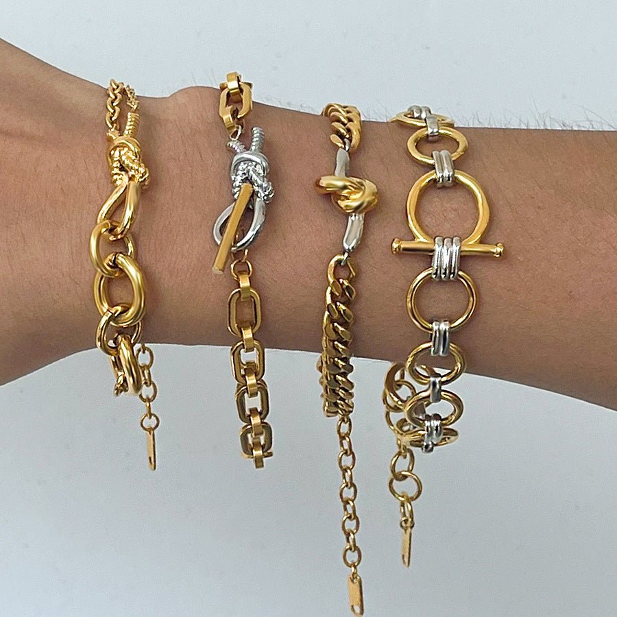 Golden & Silver Link Toggle Bracelet - mifjewelry