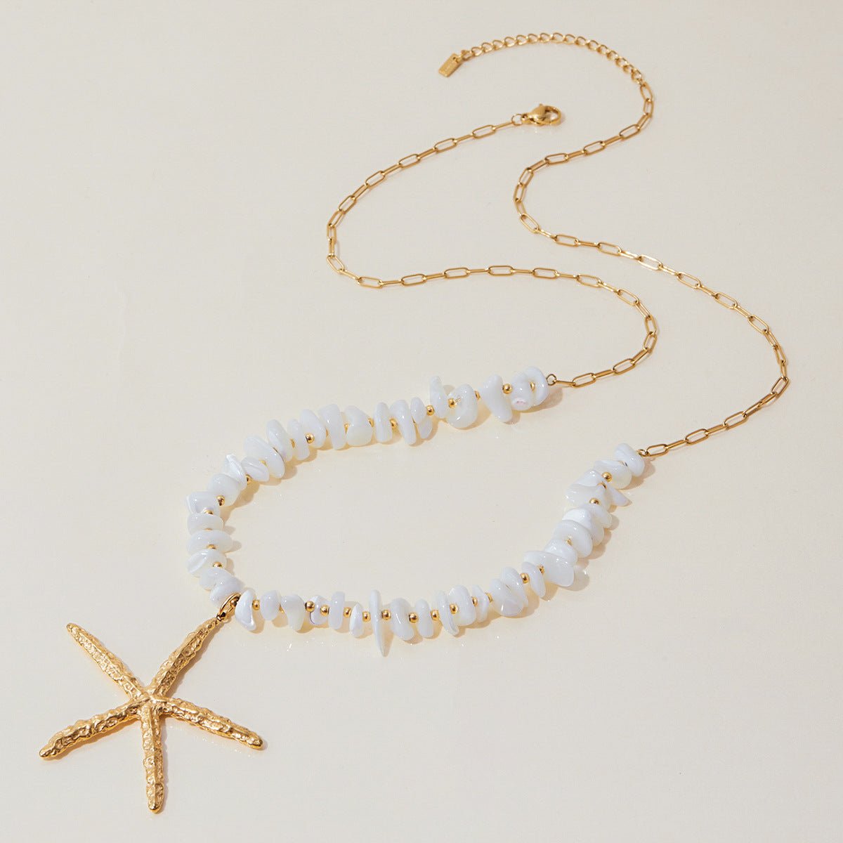Golden Starfish Shell Necklace - mifjewelry
