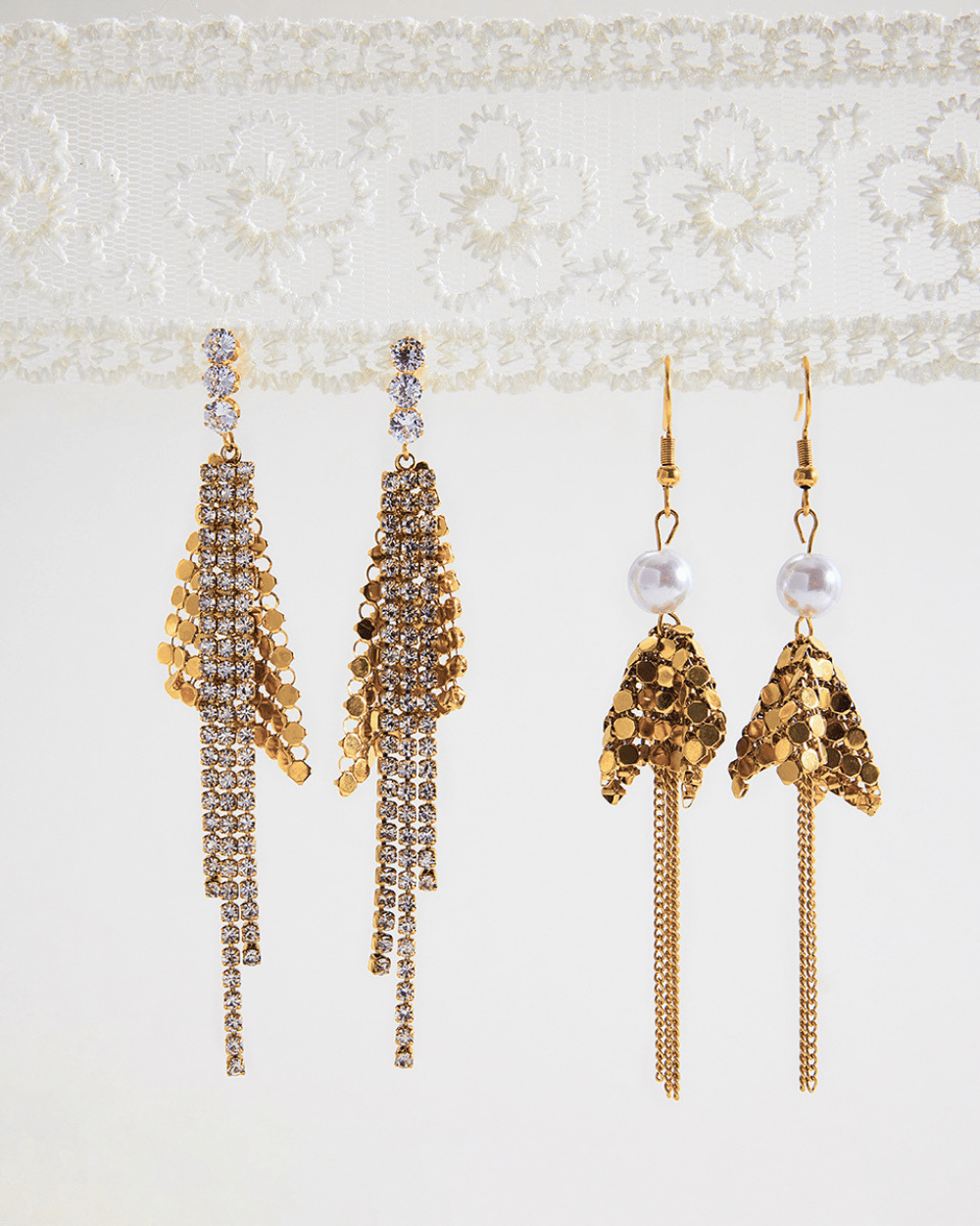 Golden Starlight Waterfall Earrings - mifjewelry