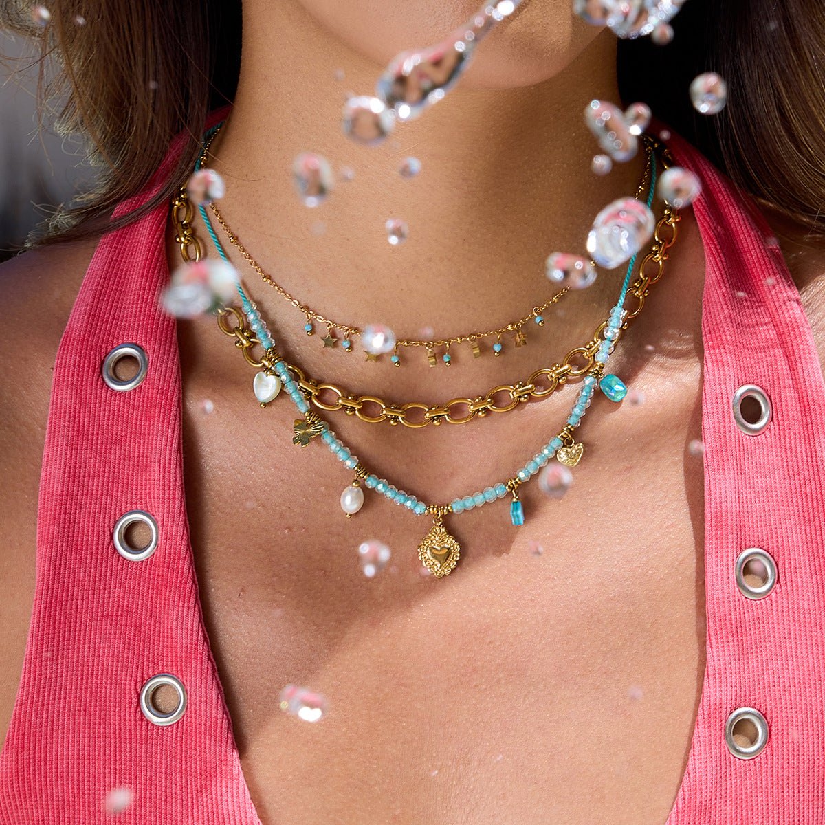 Golden Starry Drop Necklace - mifjewelry