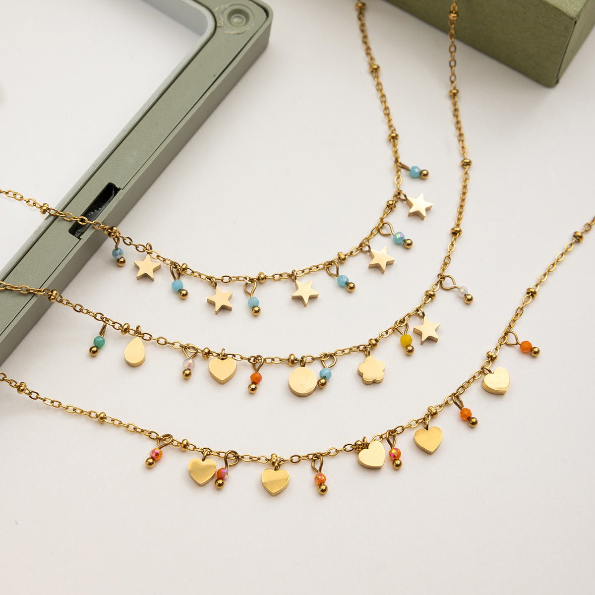 Golden Starry Drop Necklace - mifjewelry