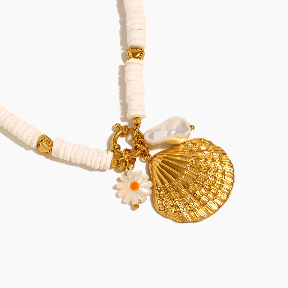 Golden Tide Shell Necklace - mifjewelry