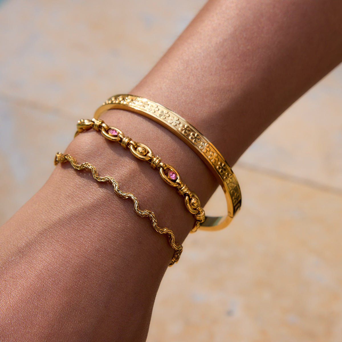Golden Wave Twist Bracelet - mifjewelry