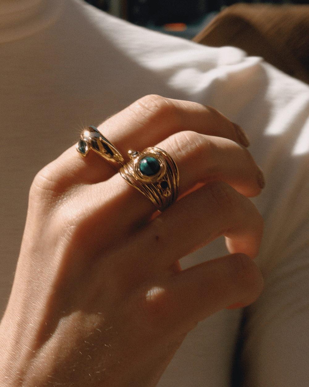 Green Gemstone Ring - mifjewelry