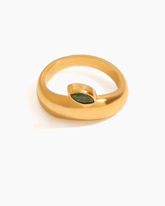 Green Leaf Gem Ring - mifjewelry