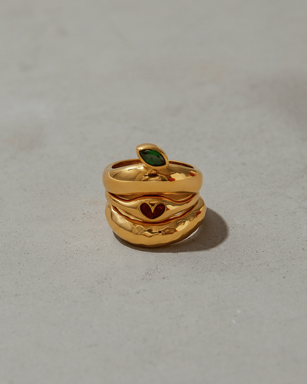 Green Leaf Gem Ring - mifjewelry