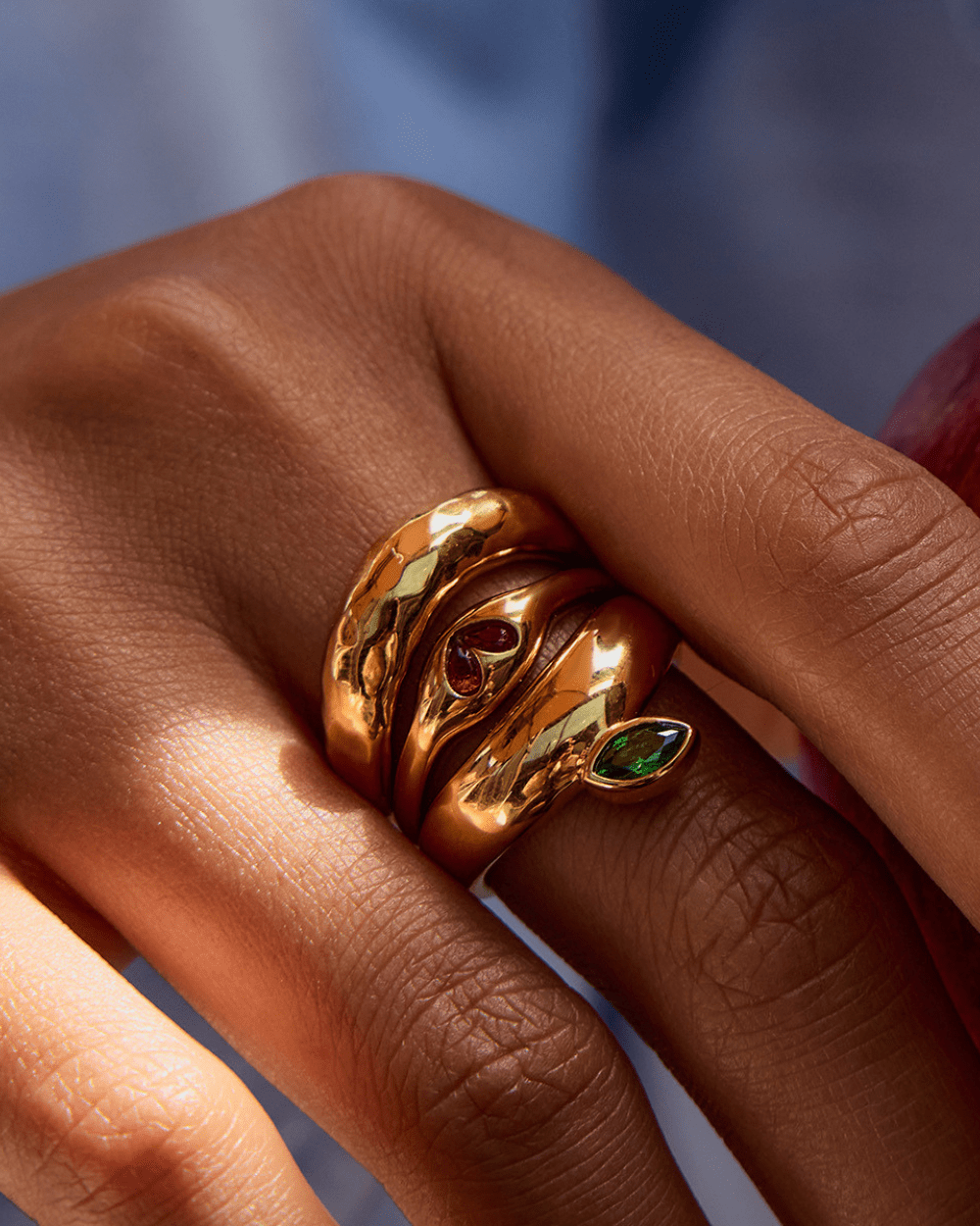 Green Leaf Gem Ring - mifjewelry