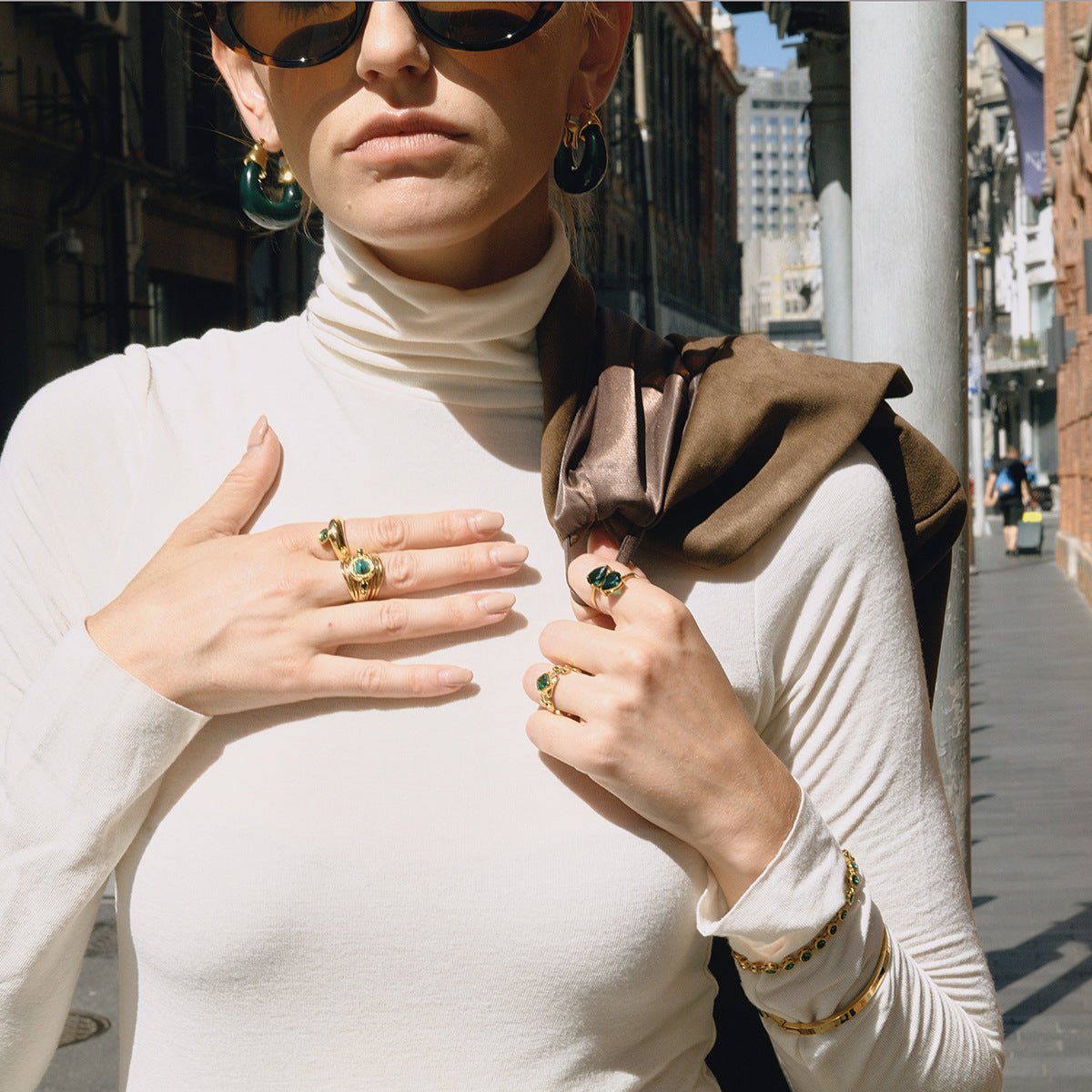 Green Square Gem Ring - mifjewelry